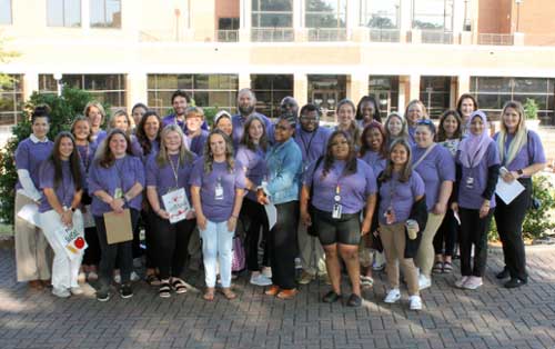 Through an initiative called "Educating ALL Learners," MGA teacher education majors met at the Macon Campus on Friday, Sept. 29, to embark on a field trip of selected Bibb County schools - Heritage, Veterans, and Southfield.